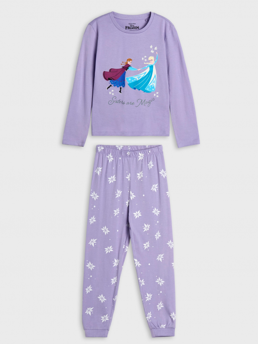 Pijama 2 piese cu maneca lunga din bumbac, Frozen Magic [1]