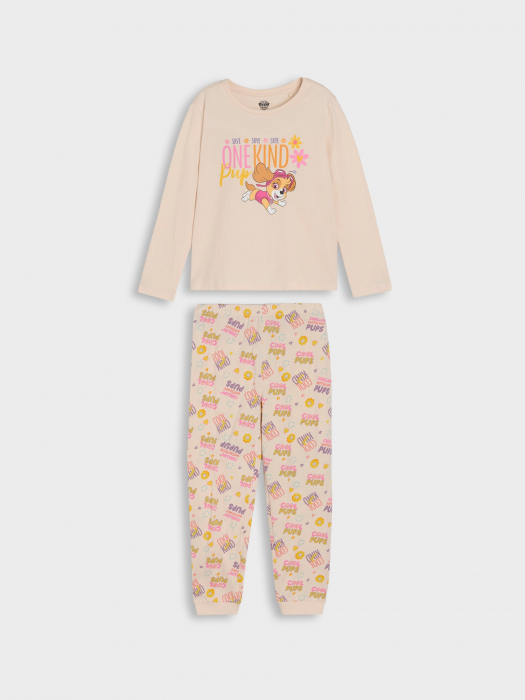 Pijama 2 piese cu maneca lunga din bumbac, Paw Patrol Skye [1]