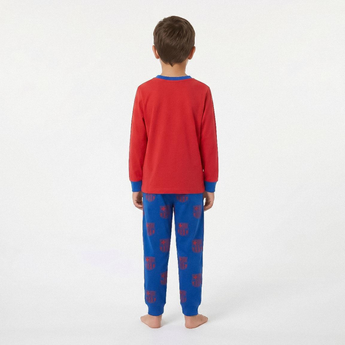 Pijama cozy cu mânecă lungă și design FC Barcelona [6]