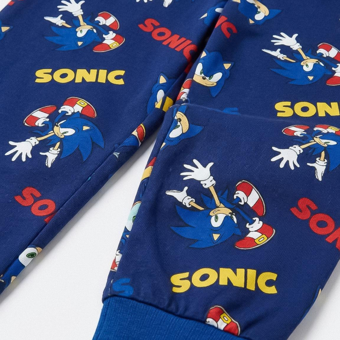 Pijama cozy cu mânecă lungă și design Sonic [4]