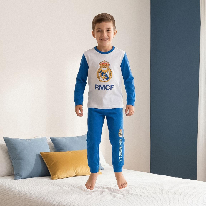 Pijama interlock cu mânecă lungă și design Real Madrid [7]