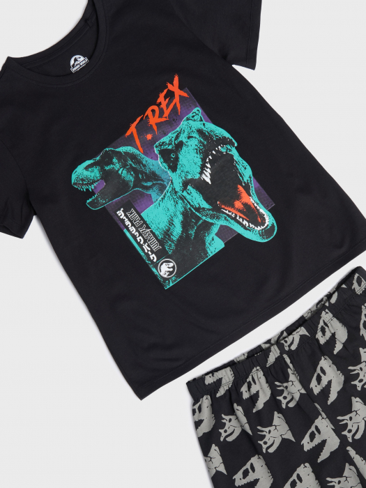 Pijama bumbac din doua piese Jurassic Park T-Rex [2]