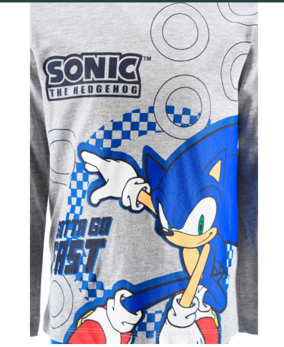 Pijama bumbac 2 piese, maneca lunga Sonic Hedgehog [4]