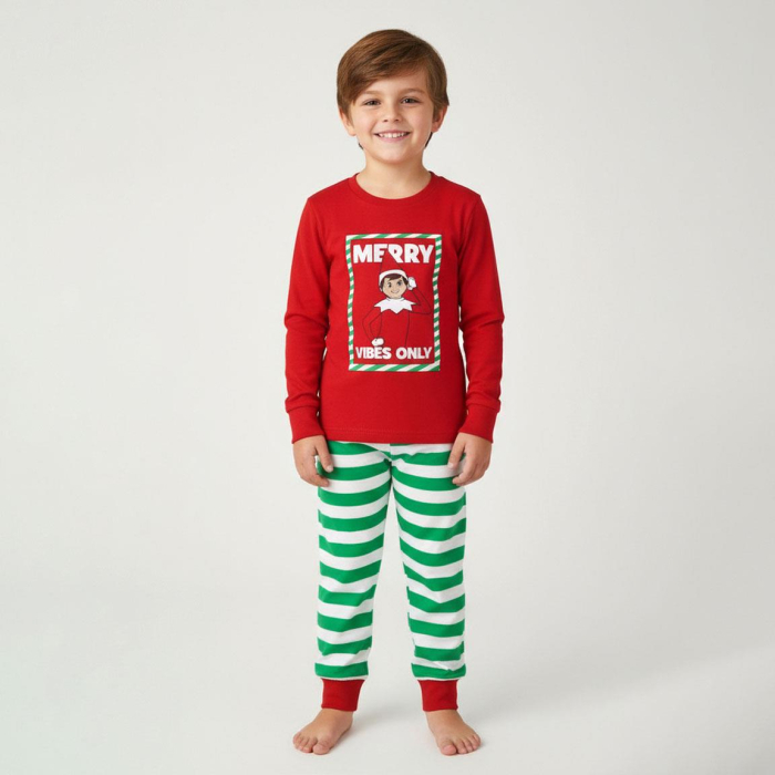 Pijama bumbac pentru copii, 2 piese, maneca lunga The Elf [1]