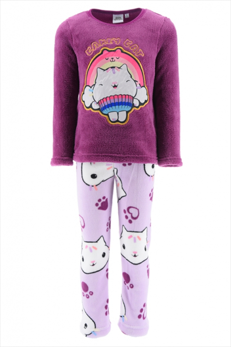Pijama coral flecee cu maneca lunga Gabby's Dollhouse, Cakey Cat [1]