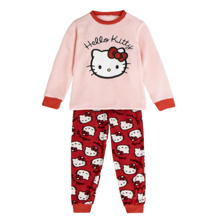 Pijama coral fleece 2 piese cu maneca lunga Hello Kitty [1]