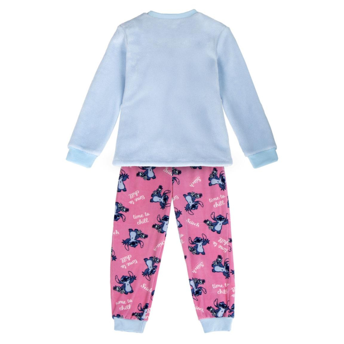 Pijama coral fleece 2 piese cu maneca lunga Stitch Time to Chill [2]