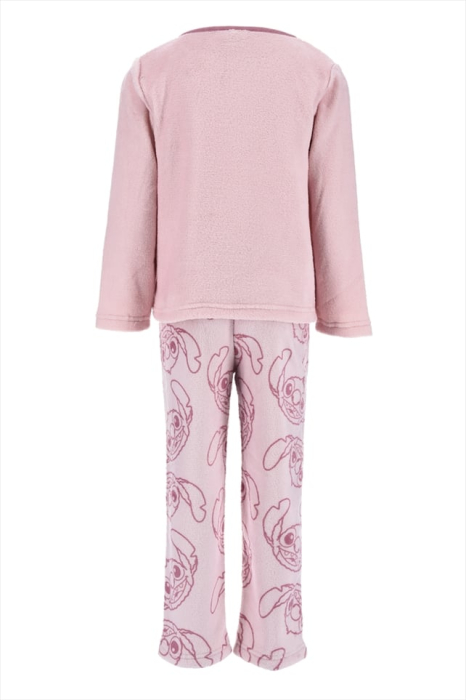 Pijama coral fleece cu maneca lunga Stitch Ohana Family [2]