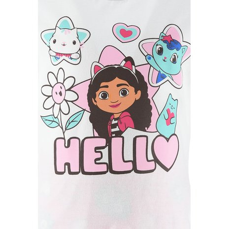 Pijama cu maneca scurta, bumbac, Gabby's Dollhouse Hello [3]