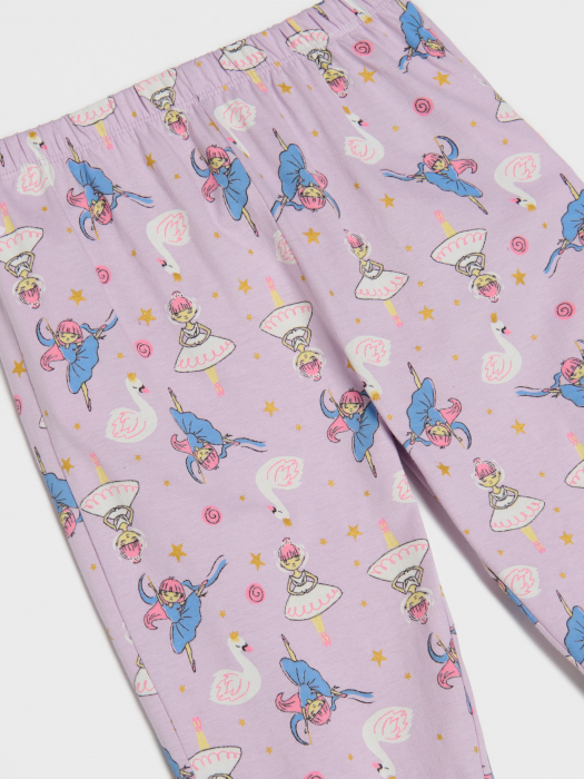 Pijama de vara 2 piese din bumbac cu maneca scurta balerine [2]