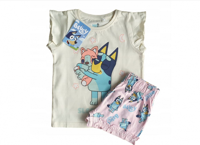 Pijama de vara cu maneca scurta, bumbac, Bluey [1]