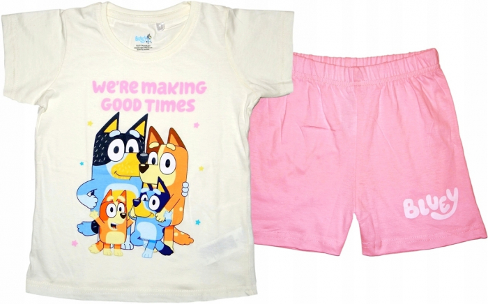 Pijama de vara cu maneca scurta, bumbac, Bluey Good Times [2]