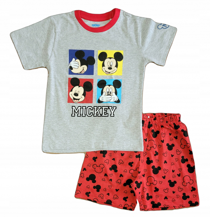 Pijama de vara cu maneca scurta, bumbac, Mickey Mouse Faces [1]