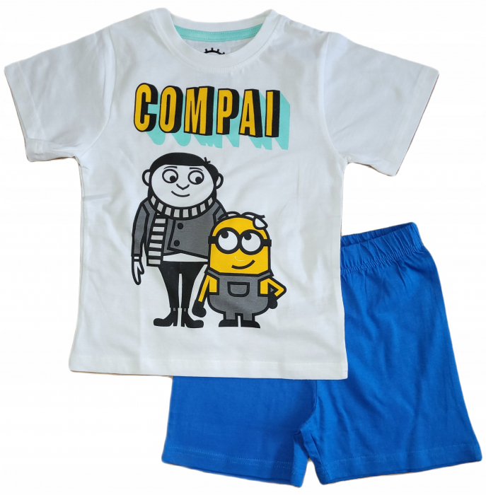 Pijama de vara cu maneca scurta, bumbac, Minions Compai [1]