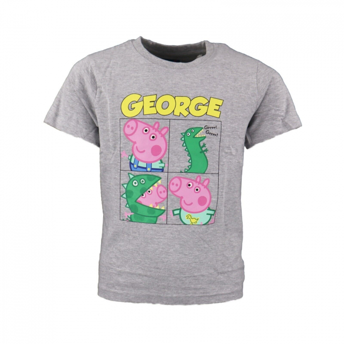 Pijama de vara cu maneca scurta, bumbac, Peppa Pig George [2]