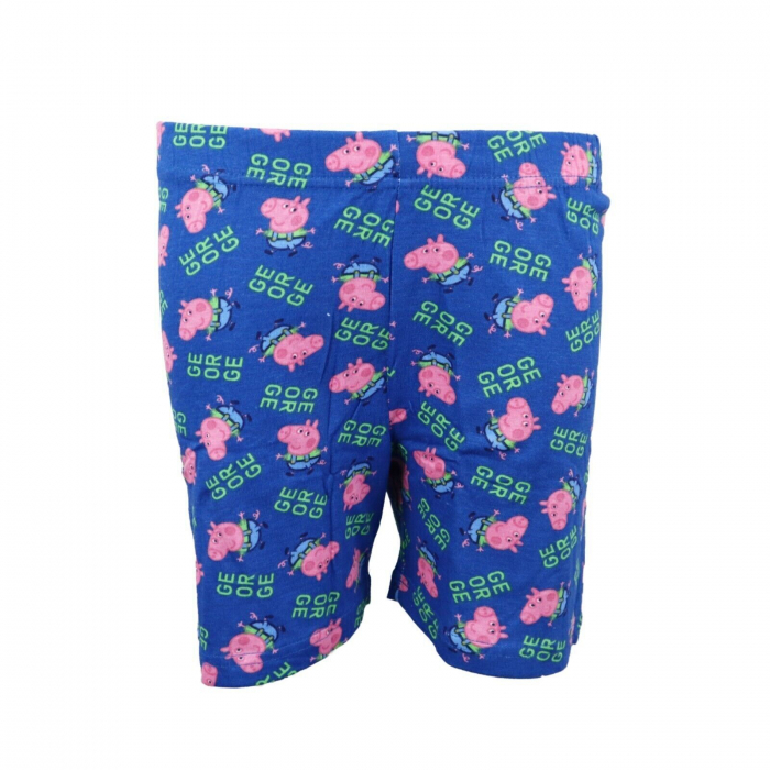 Pijama de vara cu maneca scurta, bumbac, Peppa Pig George [3]