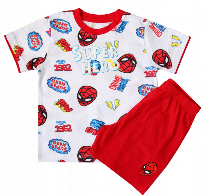 Pijama de vara cu maneca scurta, bumbac, Spiderman Super Hero [1]