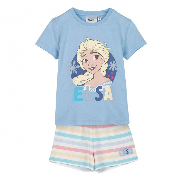 Pijama de vara cu maneca scurta din bumbac, Frozen Elsa Disney [1]