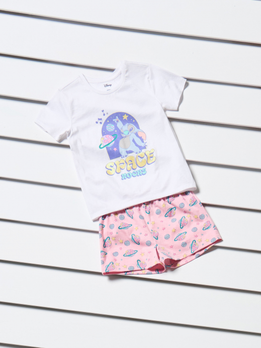 Pijama de vara cu maneca scurta din bumbac Lilo & Stitch [5]