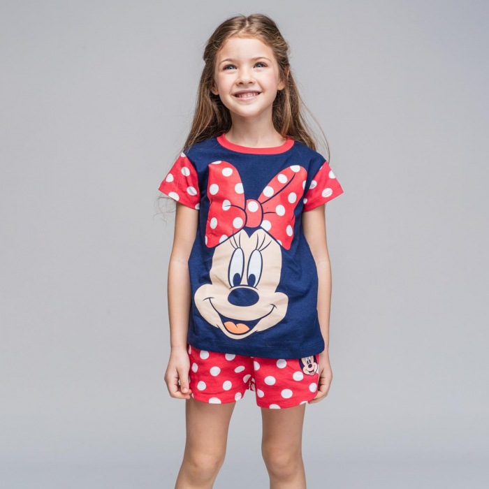 Pijama de vara cu maneca scurta din bumbac, Minnie Mouse Buline [6]