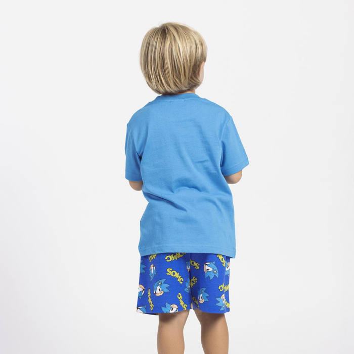 Pijama de vara cu maneca scurta din bumbac, Sonic [4]