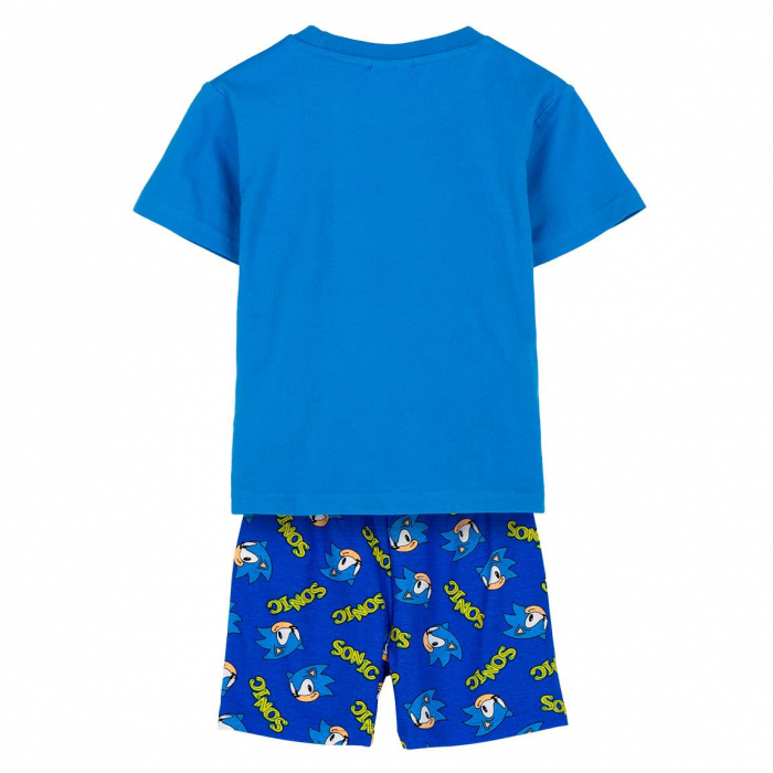 Pijama de vara cu maneca scurta din bumbac, Sonic [2]