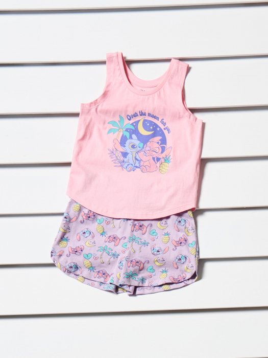 Pijama de vara din doua piese din bumbac Stitch [6]