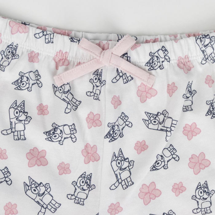 Pijama de vara pentru fete, maneca scurta, bumbac, Bluey [3]