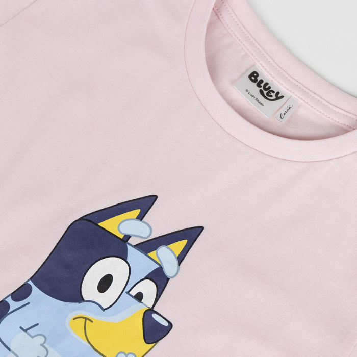 Pijama de vara pentru fete, maneca scurta, bumbac, Bluey [4]