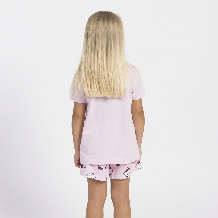 Pijama de vara, maneca scurta, bumbac, Hello Kitty [4]
