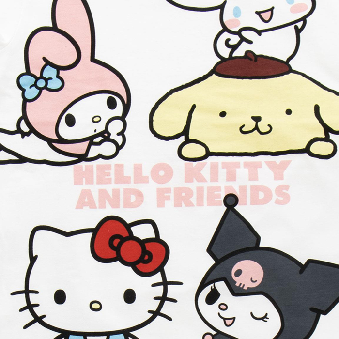 Pijama de vara, maneca scurta, bumbac, Hello Kitty and Friends [3]