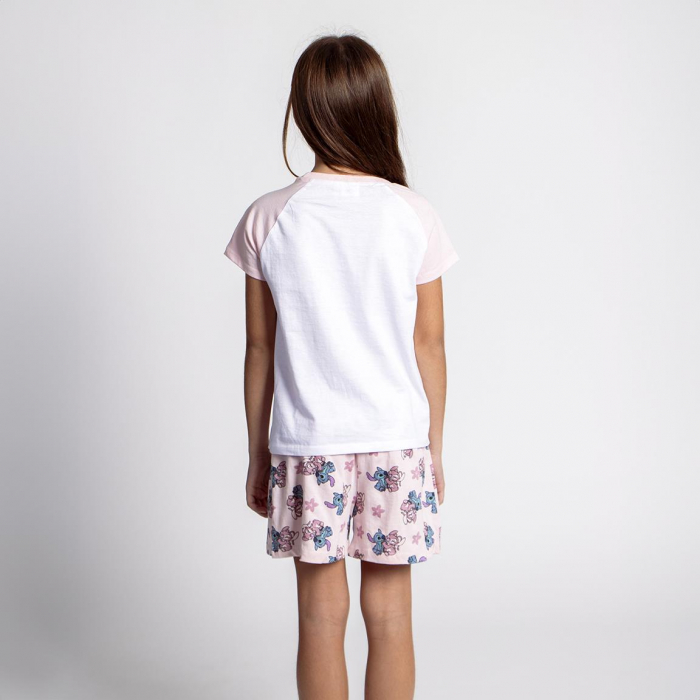 Pijama de vara, maneca scurta, bumbac, Lilo & Stitch Ohana [6]