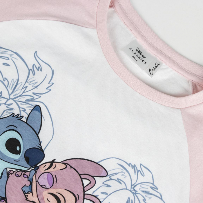Pijama de vara, maneca scurta, bumbac, Lilo & Stitch Ohana [4]