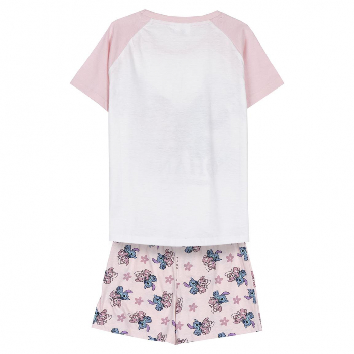 Pijama de vara, maneca scurta, bumbac, Lilo & Stitch Ohana [2]