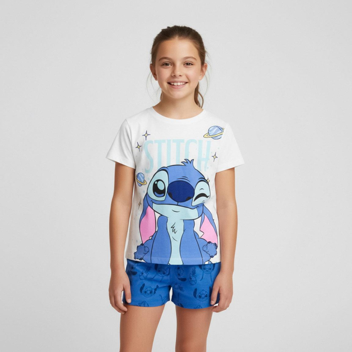 Pijama de vara, maneca scurta, bumbac, Lilo & Stitch Planets [5]
