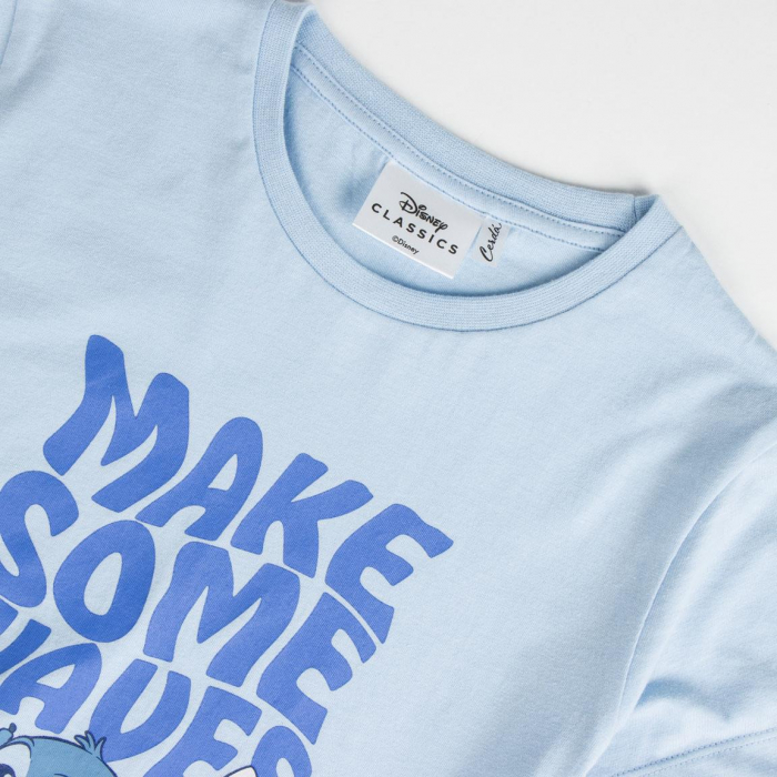 Pijama de vara, maneca scurta, bumbac, Lilo & Stitch Waves [3]