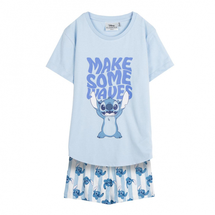 Pijama de vara, maneca scurta, bumbac, Lilo & Stitch Waves [1]
