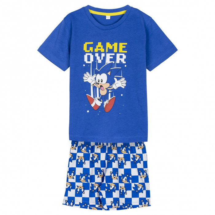 Pijama de vara, maneca scurta, bumbac, Sonic Game Over [1]