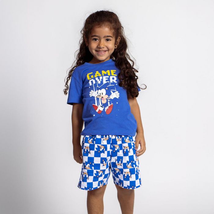Pijama de vara, maneca scurta, bumbac, Sonic Game Over [5]
