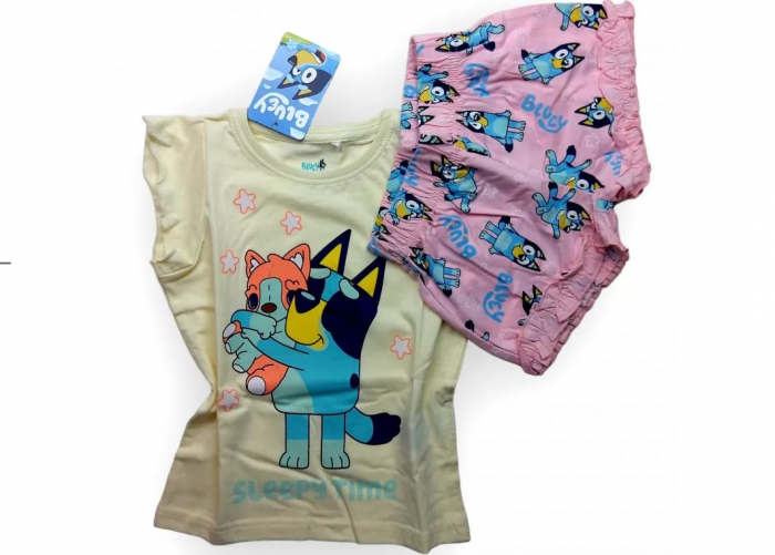 Pijama de vara cu maneca scurta, bumbac, Bluey [2]