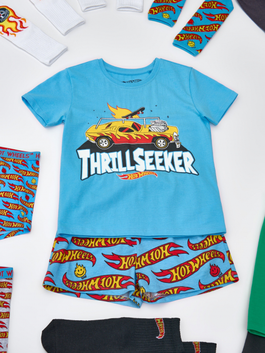Pijama bumbac din 2 piese Hot Wheels [6]