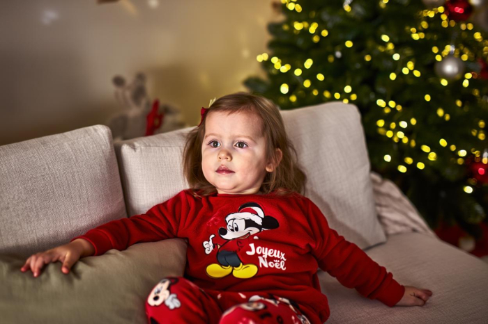 Pijama din velur, 2 piese, maneca lunga Noel Mickey Mouse [3]