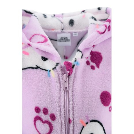 Pijama coral fleece, intreaga cu fermoar Gabby's Dollhouse [3]