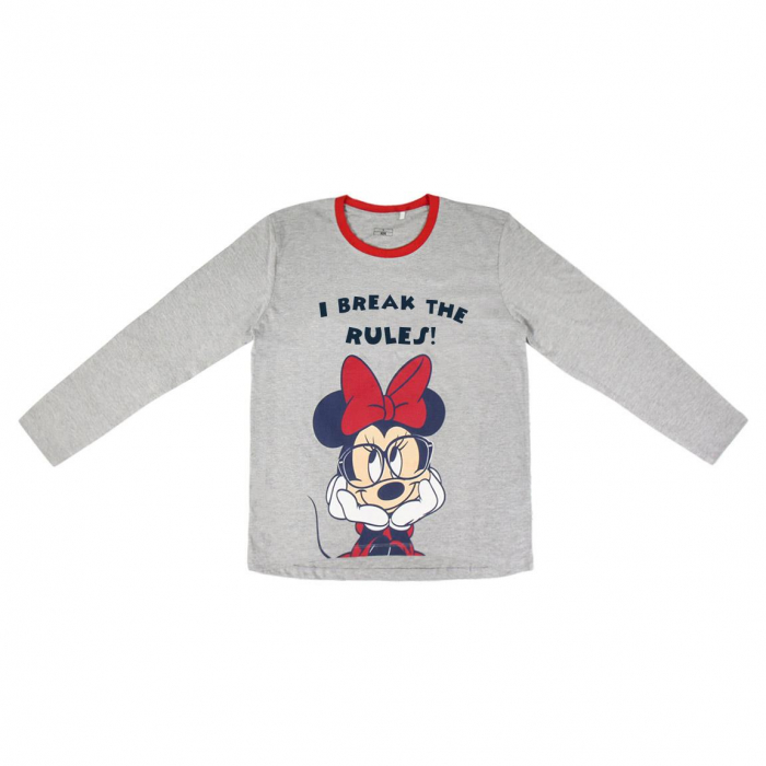 Pijama maneca lunga fete, bumbac, Minnie Mouse Rules [2]