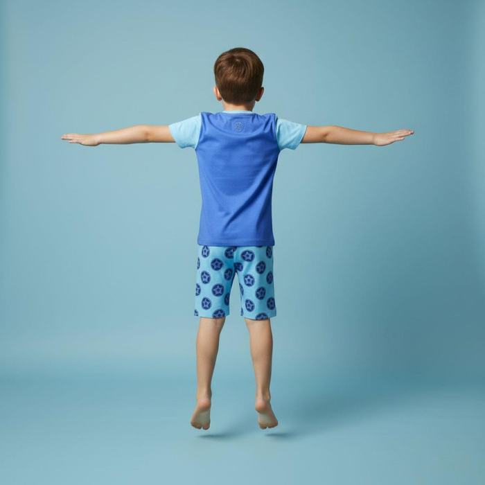 Pijama maneca scurta de vara din bumbac, Paw Patrol Chase [2]