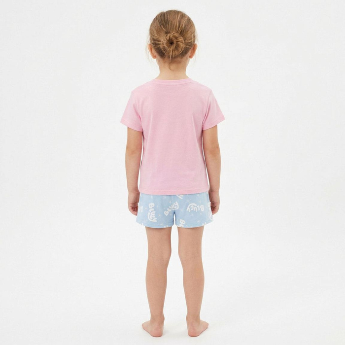 Pijama maneca scurta de vara din bumbac pentru fete, Bluey [2]