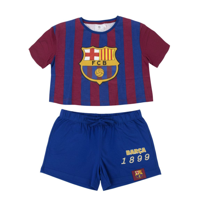 Pijama scurtă din bumbac FC Barcelona pentru adulți pentru copii [2]