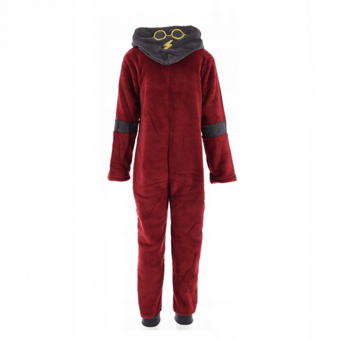 Pijama tip Overall Harry Potter, cocolino, visiniu [3]