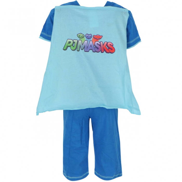 Pijama tricou maneca scurta, pantaloni scurti si mantie, PJ Masks [2]