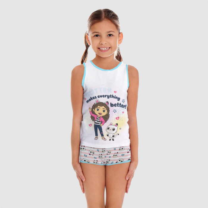 Pijama universala cu maieu din bumbac, Gabby's Dollhouse [5]